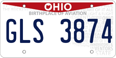 OH license plate GLS3874