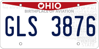 OH license plate GLS3876