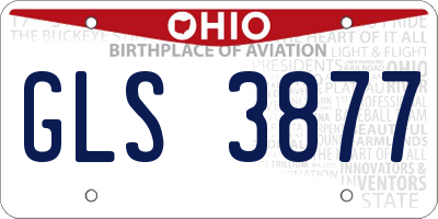 OH license plate GLS3877