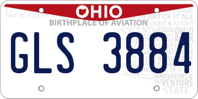 OH license plate GLS3884