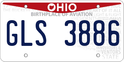 OH license plate GLS3886