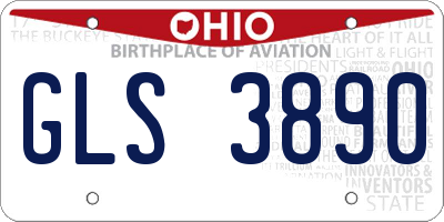 OH license plate GLS3890