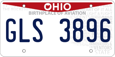 OH license plate GLS3896