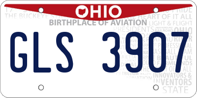 OH license plate GLS3907