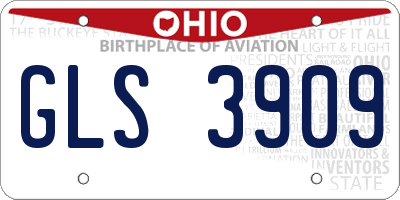 OH license plate GLS3909