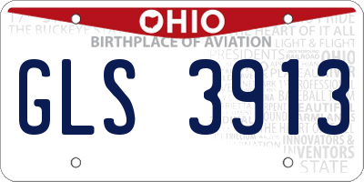 OH license plate GLS3913