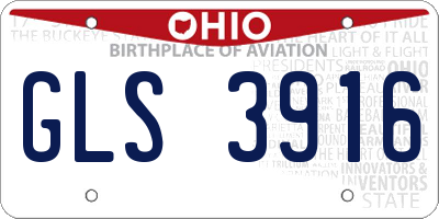 OH license plate GLS3916