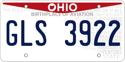 OH license plate GLS3922