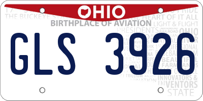 OH license plate GLS3926
