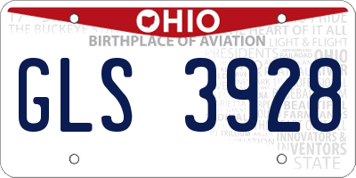 OH license plate GLS3928