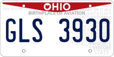 OH license plate GLS3930