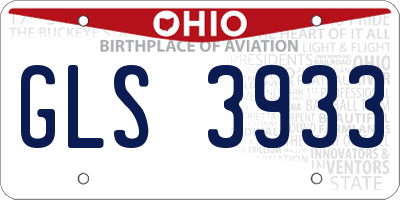 OH license plate GLS3933