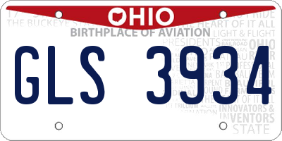 OH license plate GLS3934
