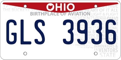 OH license plate GLS3936