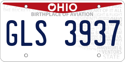 OH license plate GLS3937