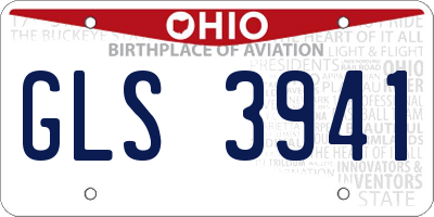 OH license plate GLS3941