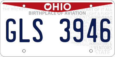 OH license plate GLS3946