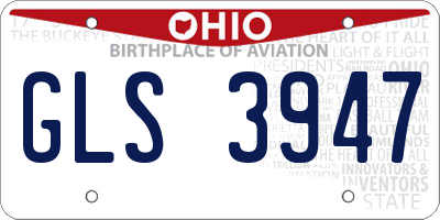 OH license plate GLS3947