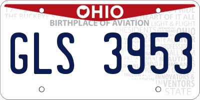 OH license plate GLS3953