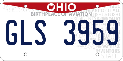 OH license plate GLS3959