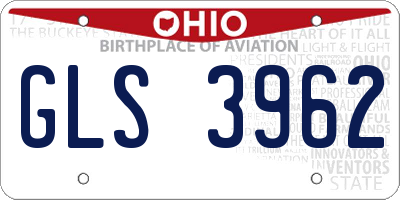 OH license plate GLS3962