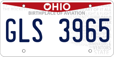 OH license plate GLS3965