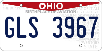 OH license plate GLS3967
