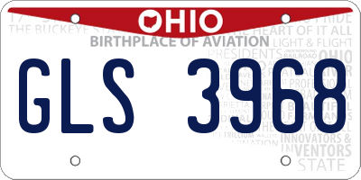 OH license plate GLS3968