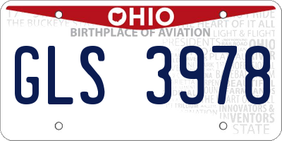OH license plate GLS3978