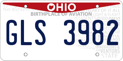 OH license plate GLS3982