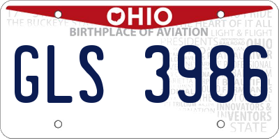 OH license plate GLS3986