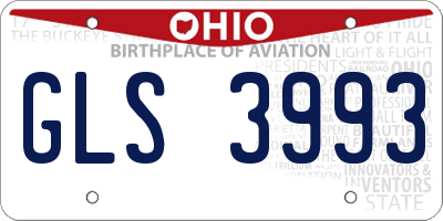 OH license plate GLS3993