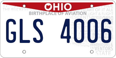 OH license plate GLS4006