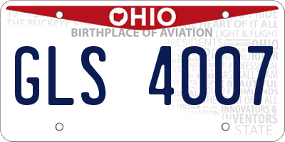 OH license plate GLS4007