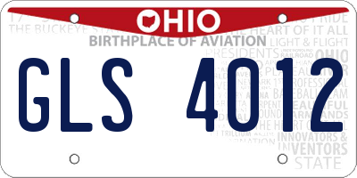 OH license plate GLS4012