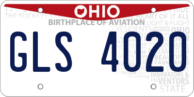 OH license plate GLS4020