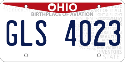 OH license plate GLS4023
