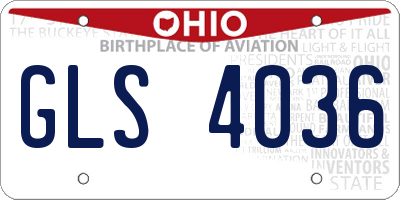 OH license plate GLS4036