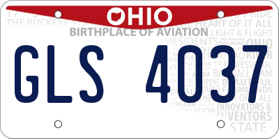 OH license plate GLS4037