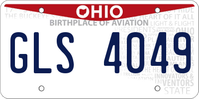 OH license plate GLS4049