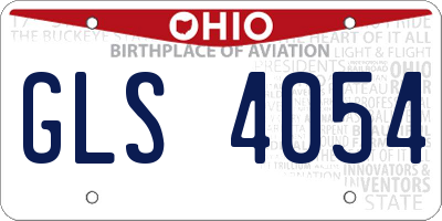 OH license plate GLS4054