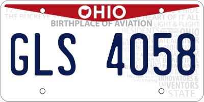 OH license plate GLS4058