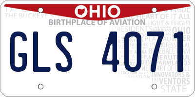 OH license plate GLS4071