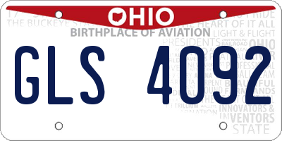 OH license plate GLS4092