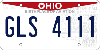OH license plate GLS4111