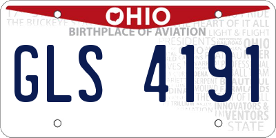 OH license plate GLS4191