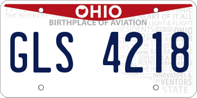 OH license plate GLS4218