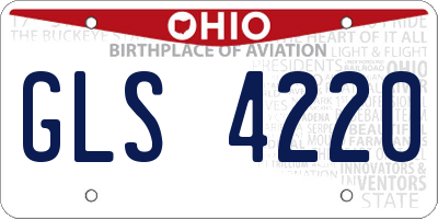 OH license plate GLS4220