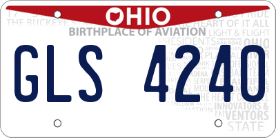 OH license plate GLS4240