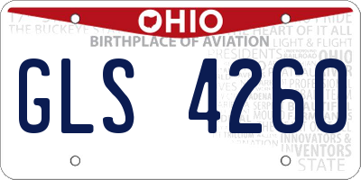 OH license plate GLS4260